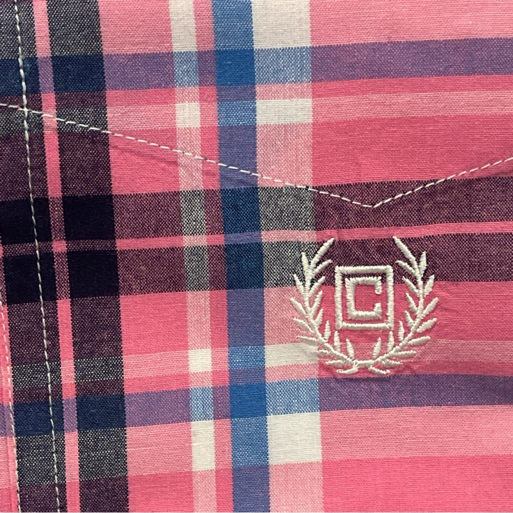 Chaps Flannel Pattern Button Down Xl Pink / Blue … - image 5